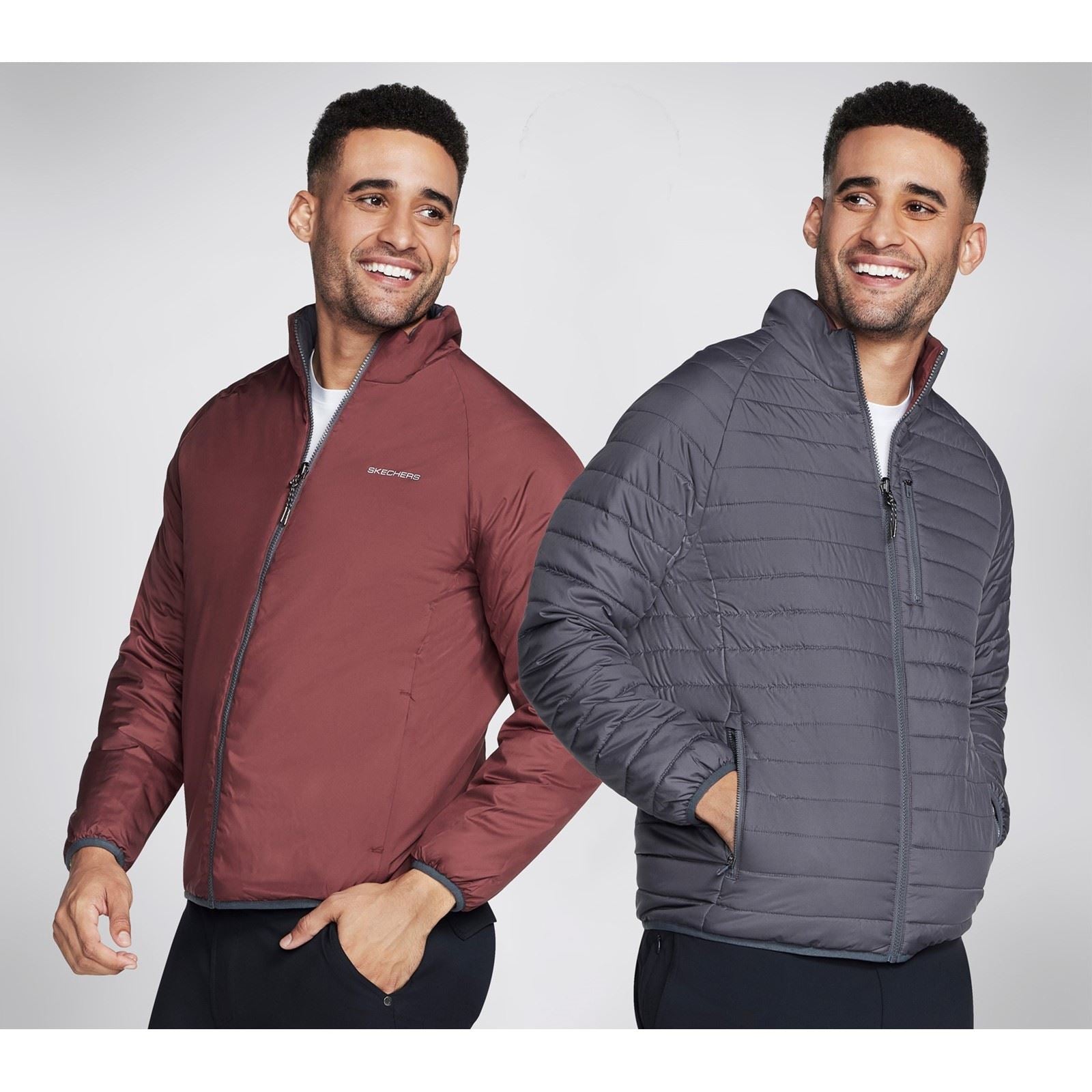 Skechers Performance Go Shield Altitude Reversible Jacket Herren Schwarze Pufferjacke
