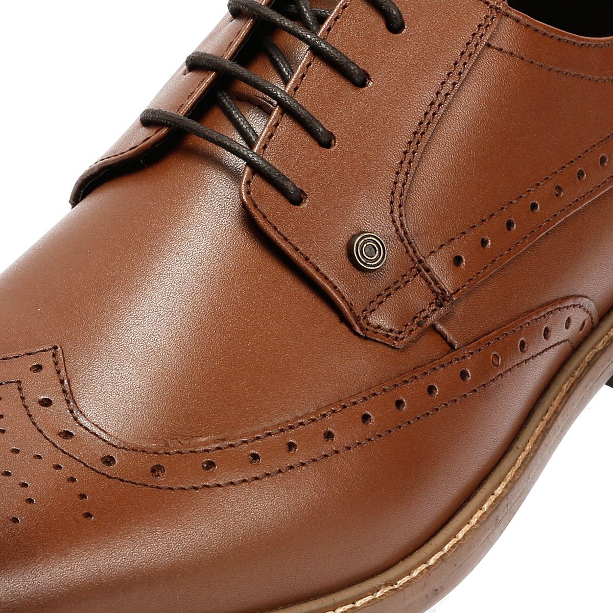 Lambretta Stockton Herren Leder Braune Schnürschuhe