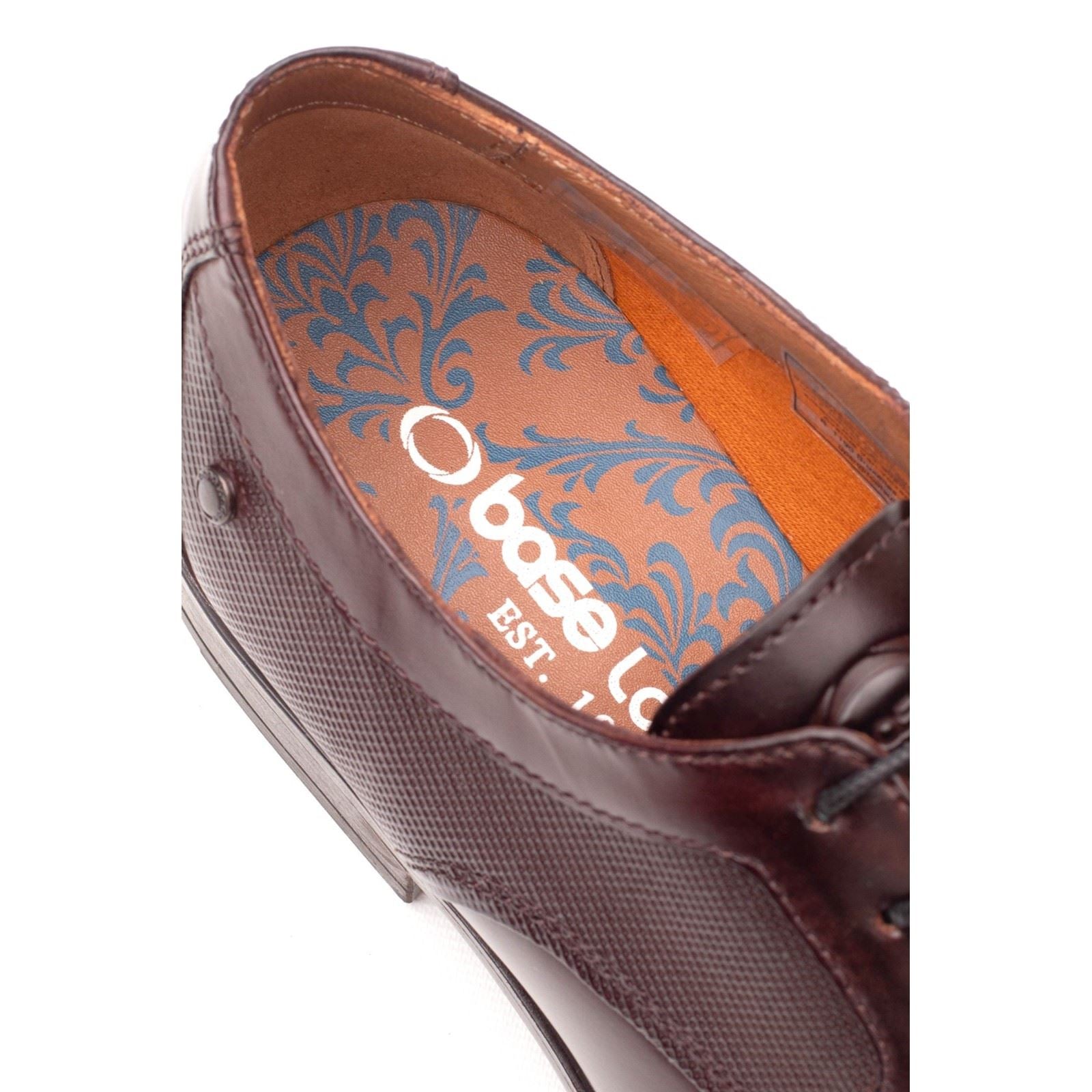 Base London Dome Leder Herren Schnürschuhe In Verbranntem Braun