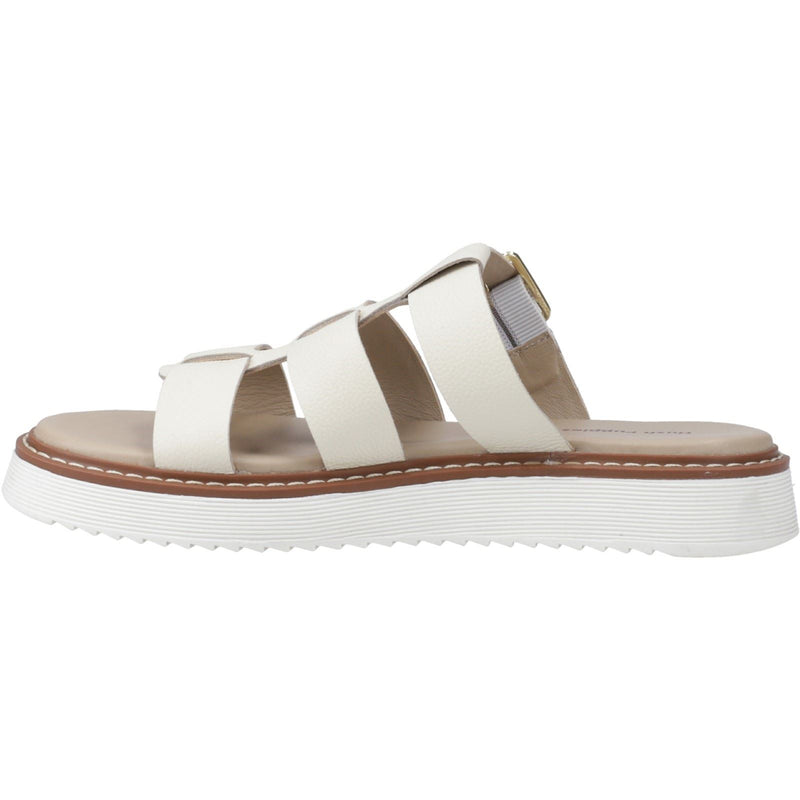 Hush Puppies Celeste Slide Damen Sandalen Aus Cremefarbenem Leder