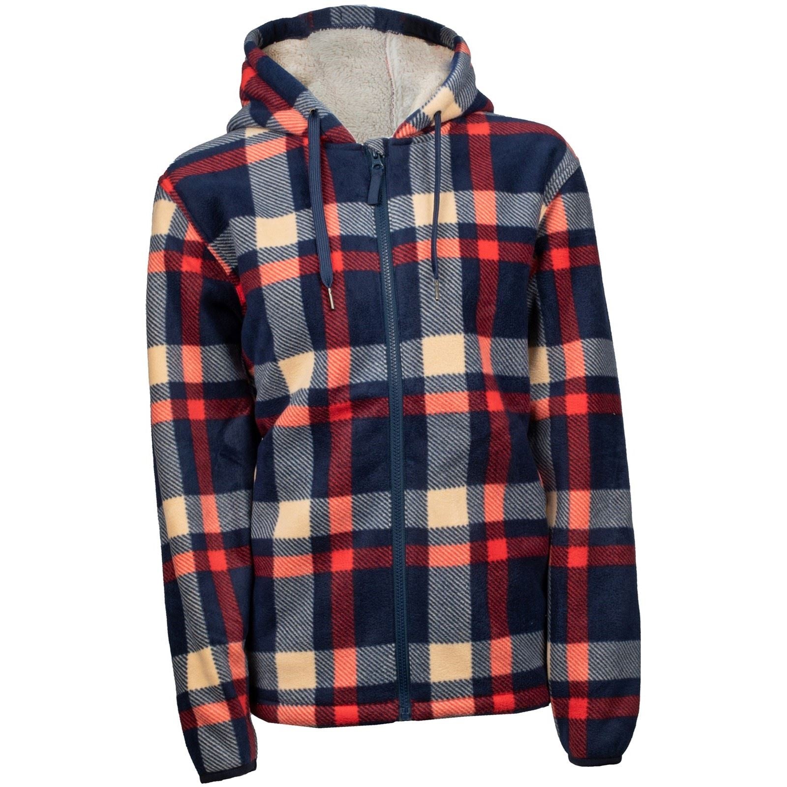 Hard Yakka Check Zoodie Polyester Damen Blau Kapuzenpullover