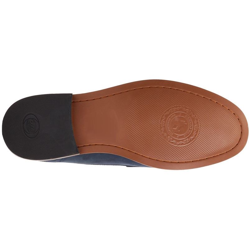 Base London Garfield Herren Mokassins Aus Leder In Marineblau