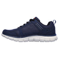 Skechers Track Knockhill Leder-Herren-Sneaker In Marineblau/Orange