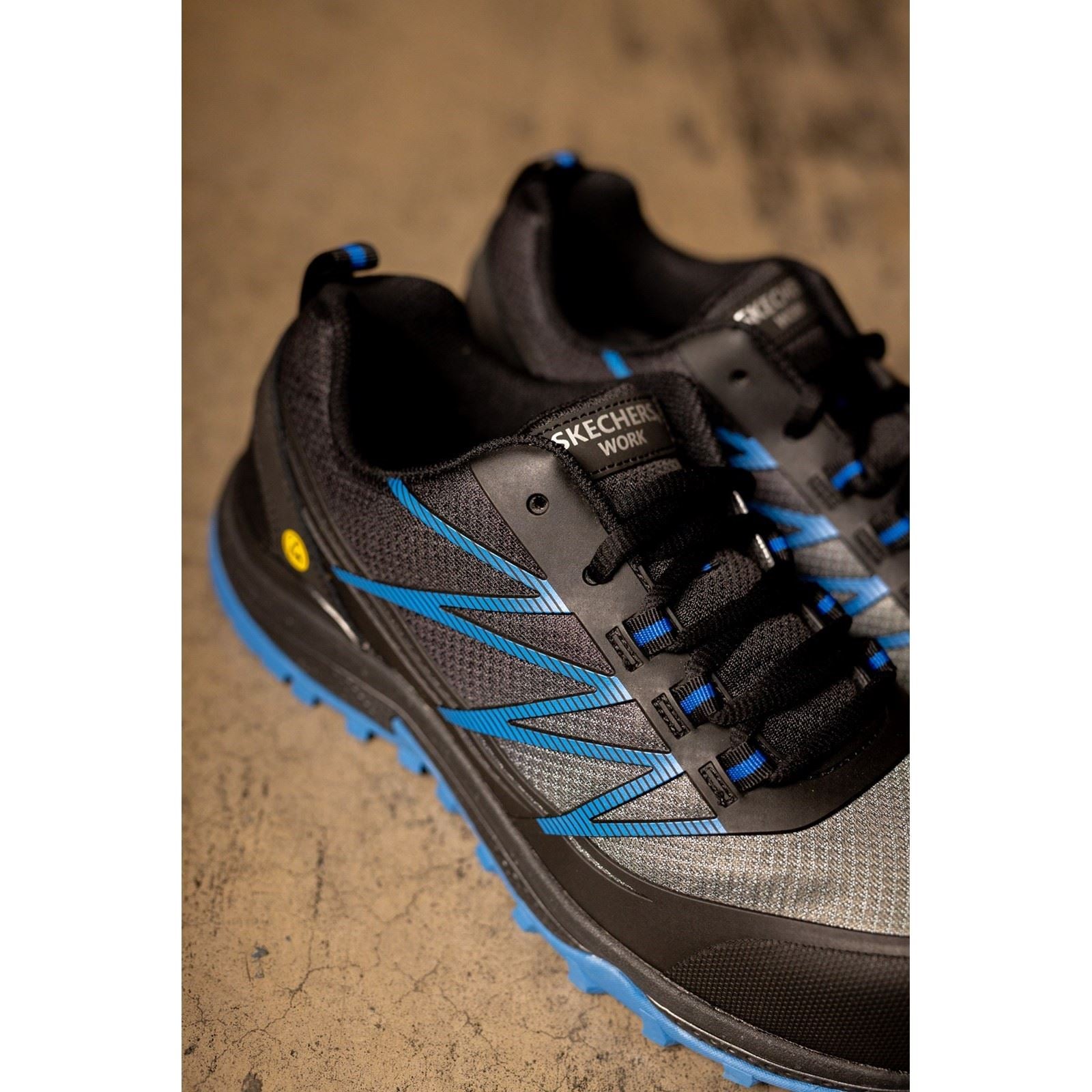 Skechers Workwear Puxal Textil Herren Sicherheitssneaker Schwarz/Blau