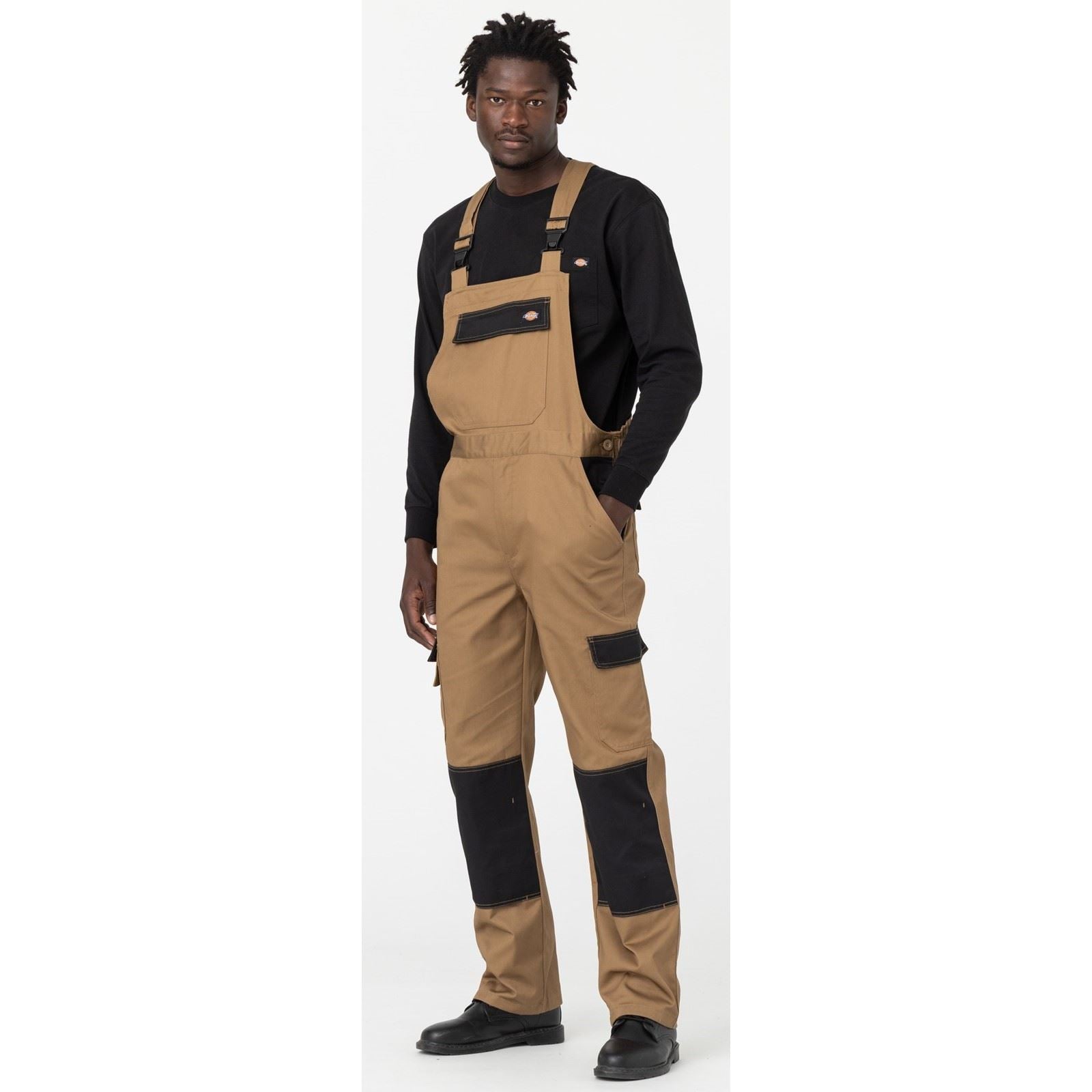 Dickies Everyday Bib and Brace Polyester Herren Brauner Arbeitsoverall