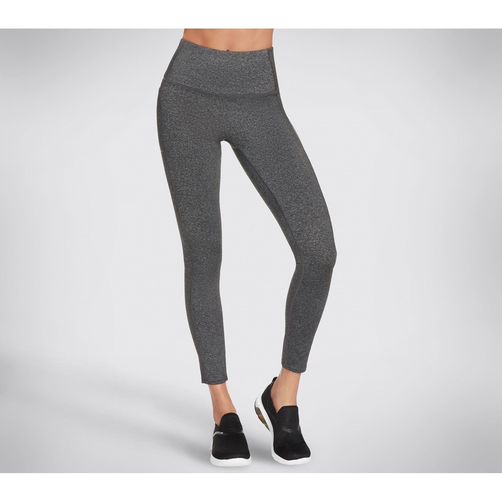 Skechers Performance GOWALK Wear High Waisted Nylon Damen Graue Sportleggings