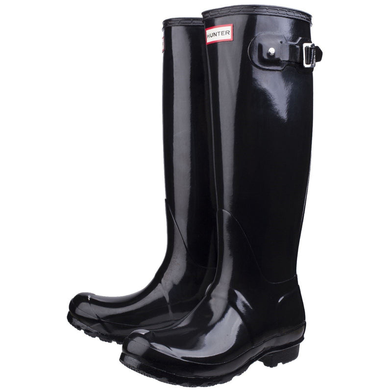 Hunter Original Tall Gloss Gummistiefel Für Damen In Schwarz