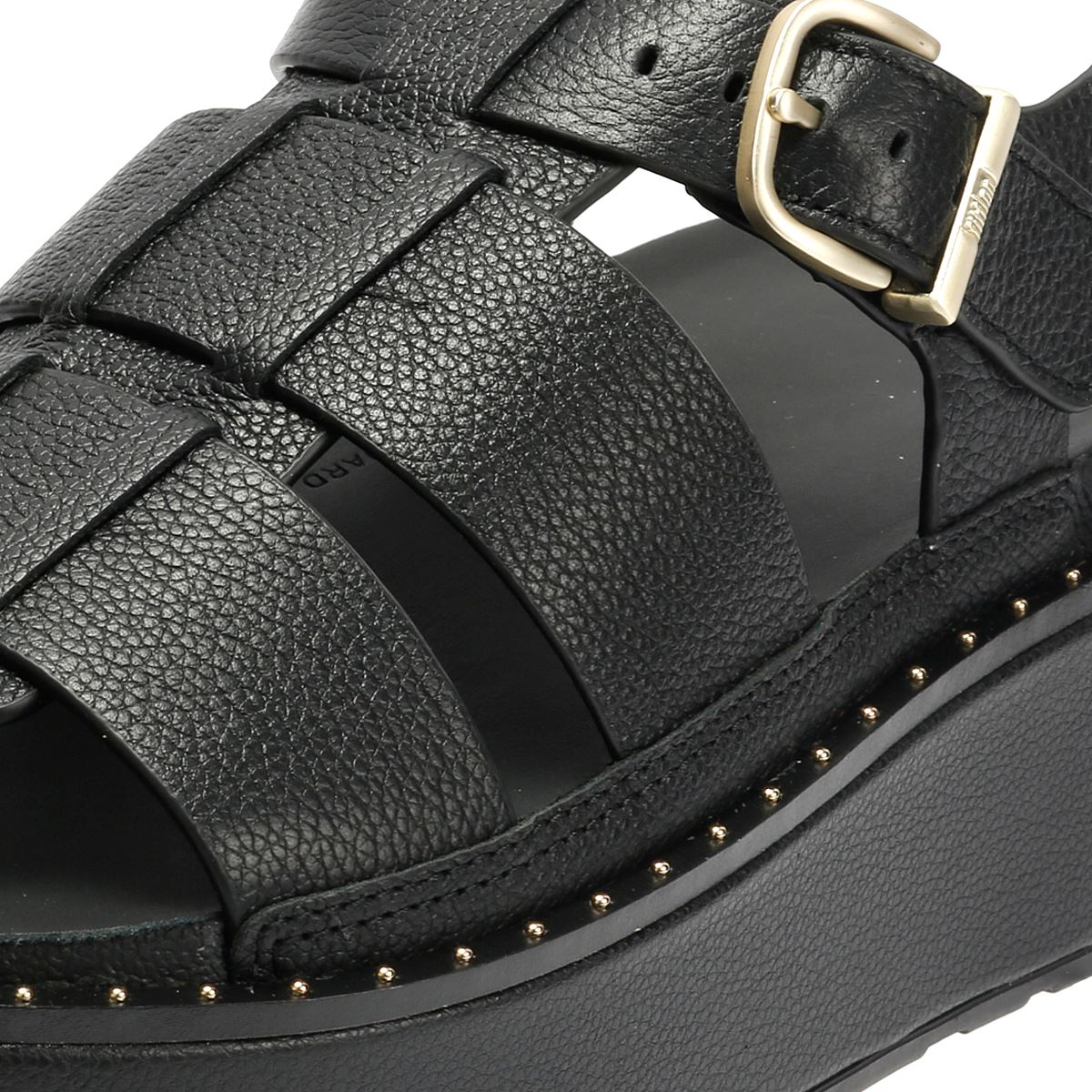 FitFlop GEN-FF Max Fisherman Tumbled Leder Damen Schwarze Sandalen
