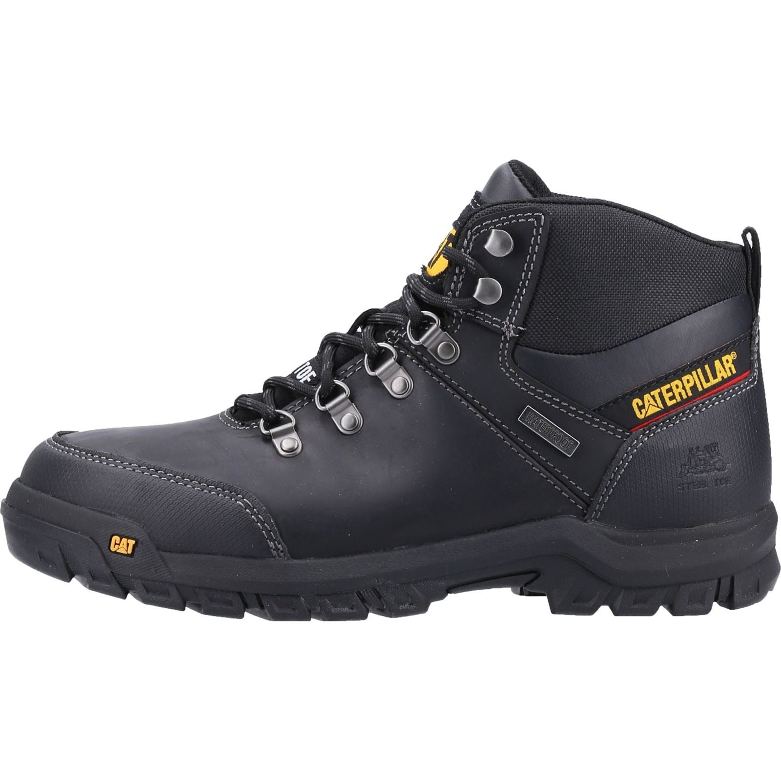 Caterpillar Rahmenleder Schwarze Sicherheitsstiefel