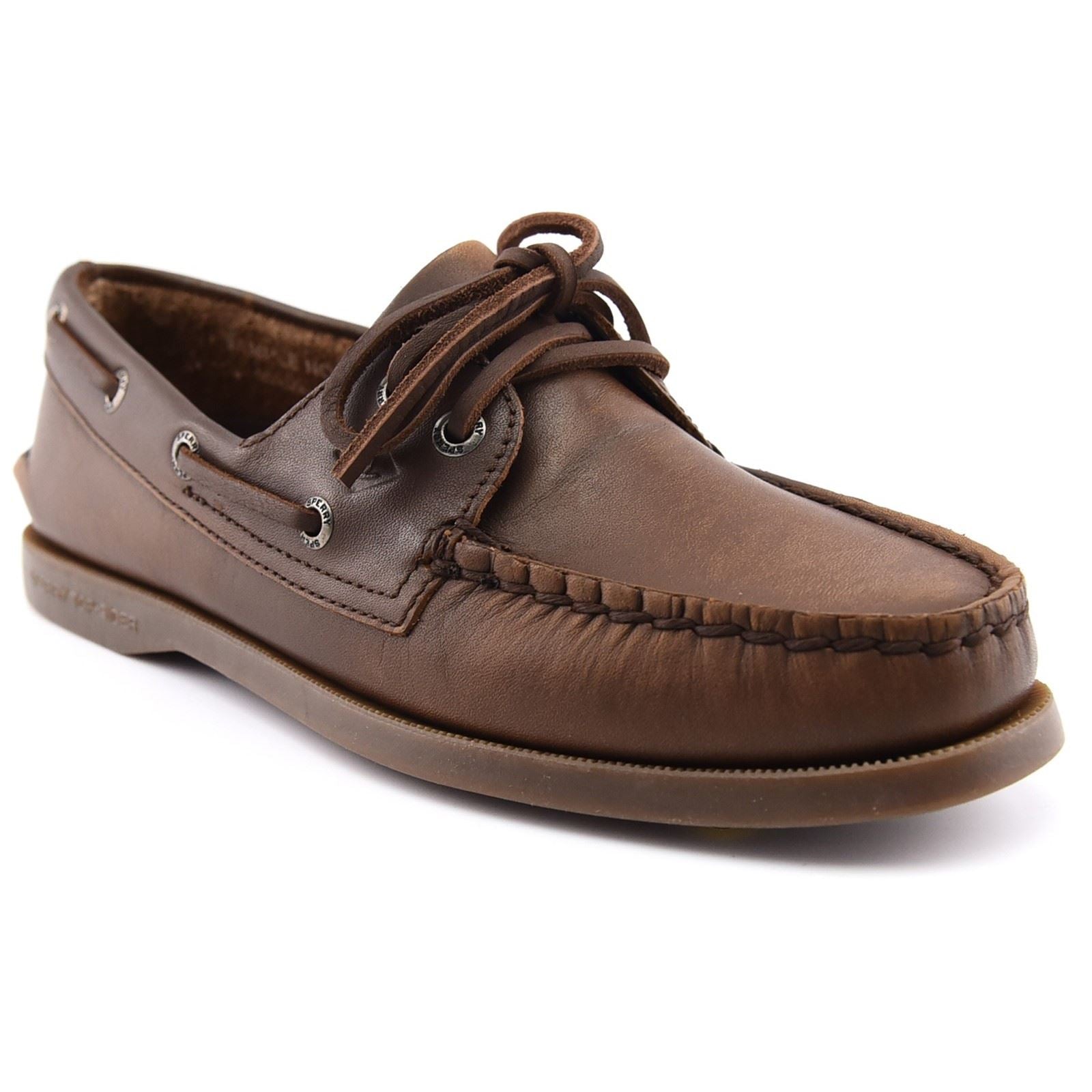 Sperry Authentic 2 Eye Boat Leder Damen Mittelbraune Bootsschuhe