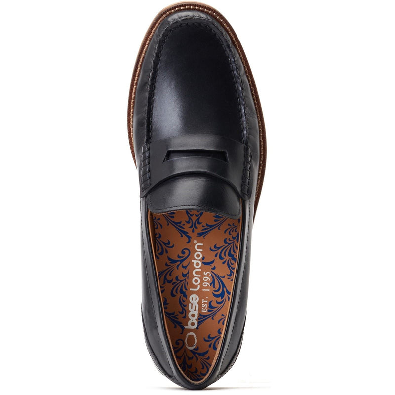 Base London Garfield Leder Herren Schwarze Mokassins