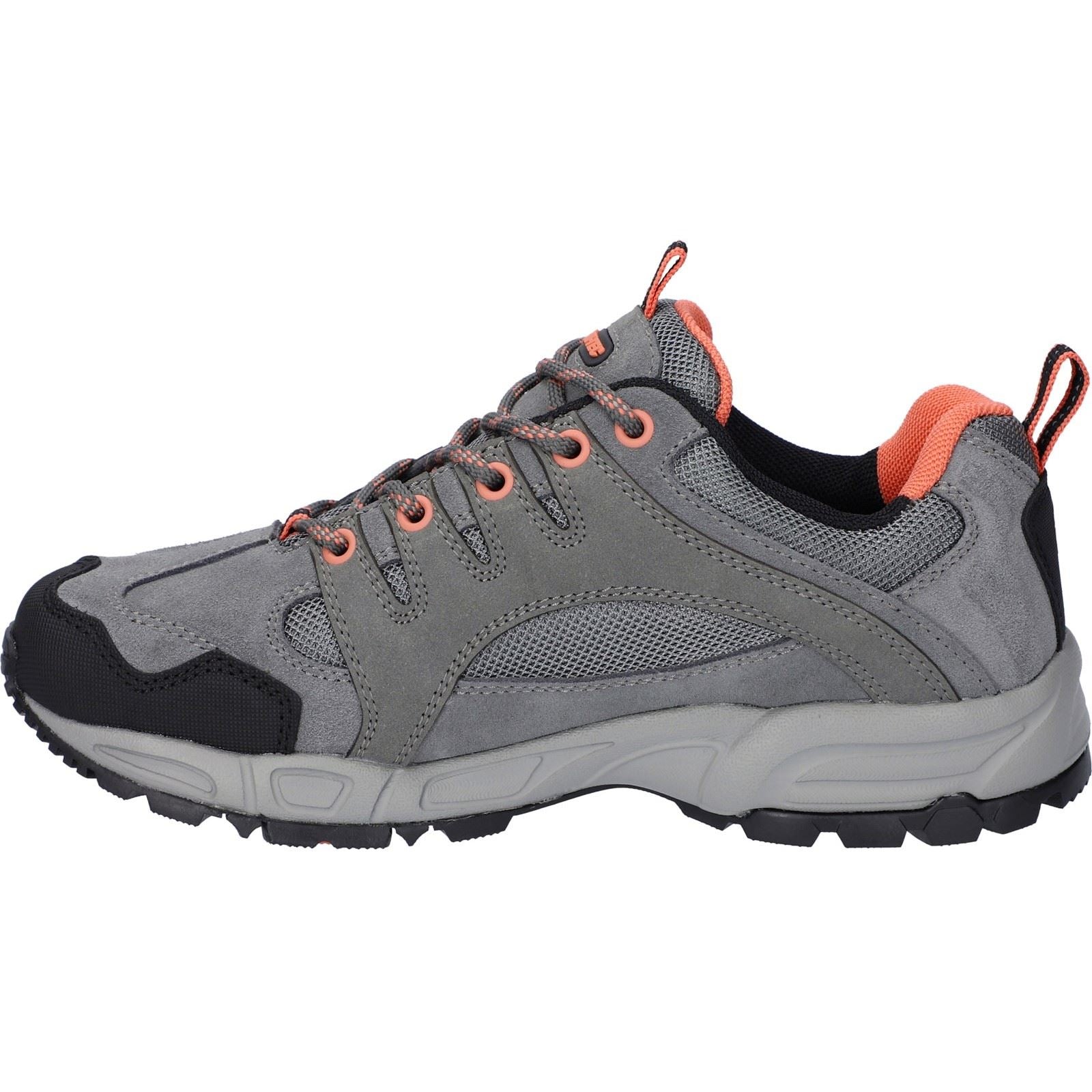 Hi-Tec Auckland Lite Leder Damen Wanderstiefel In Stahl/Koralle/Cool Grey