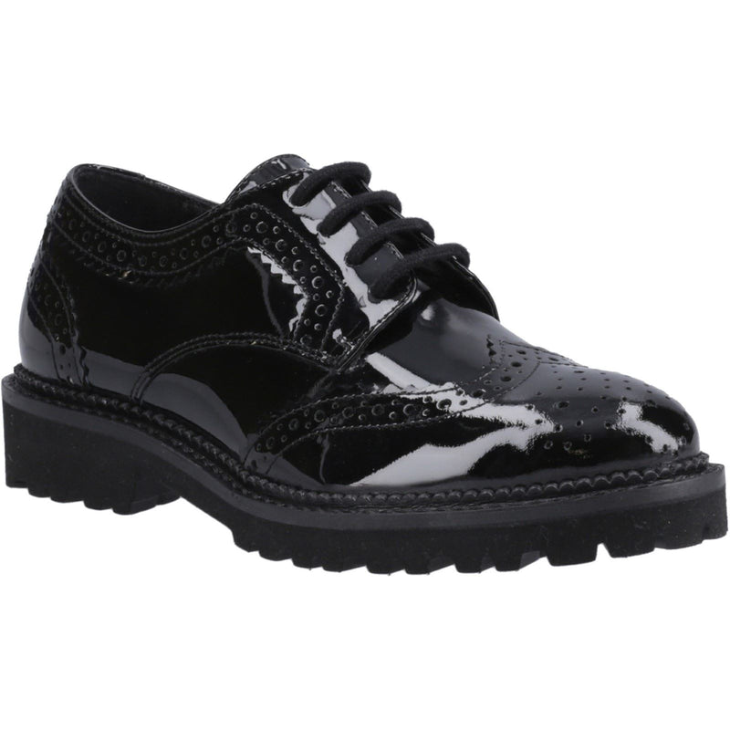 Hush Puppies Gabi Lace Up Mädchen Brogues Aus Schwarzem Leder