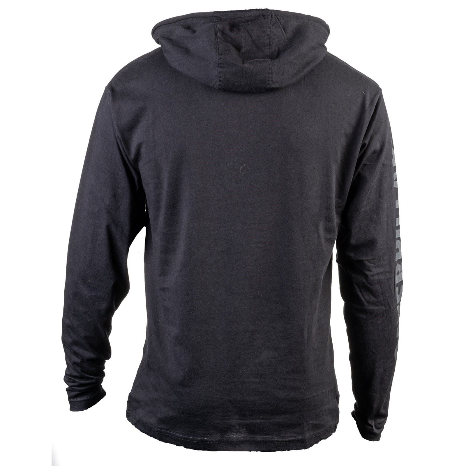 Caterpillar Hooded Long Sleeve Baumwoll Herren Schwarzes T-Shirt