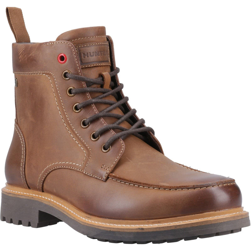Hunter Shaws Leder Herren Dunkelbraune Ankle Boots