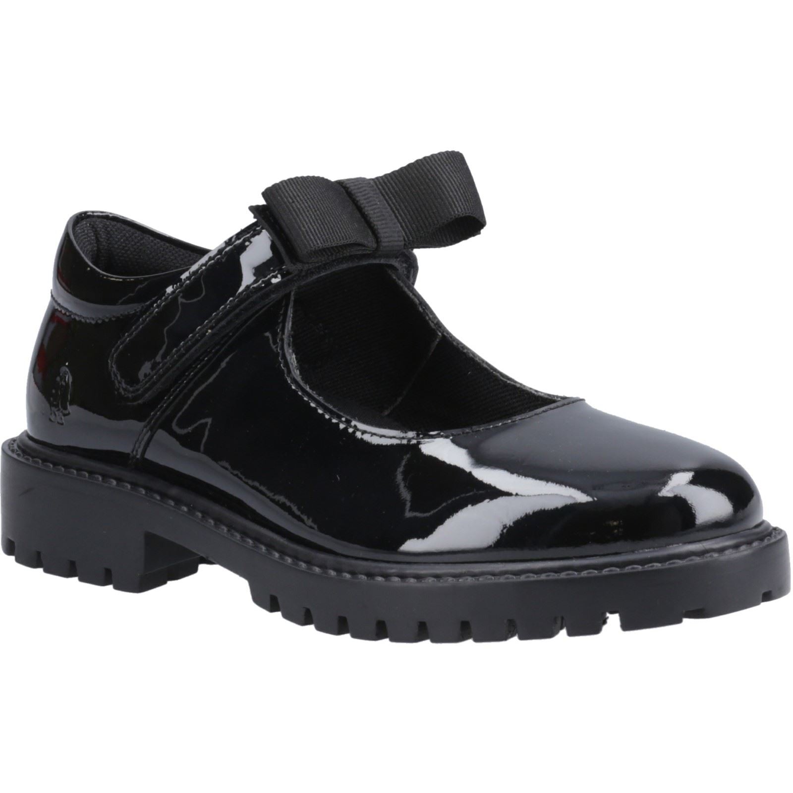 Hush Puppies Astrid Bow Mädchenschuhe Aus Schwarzem Leder