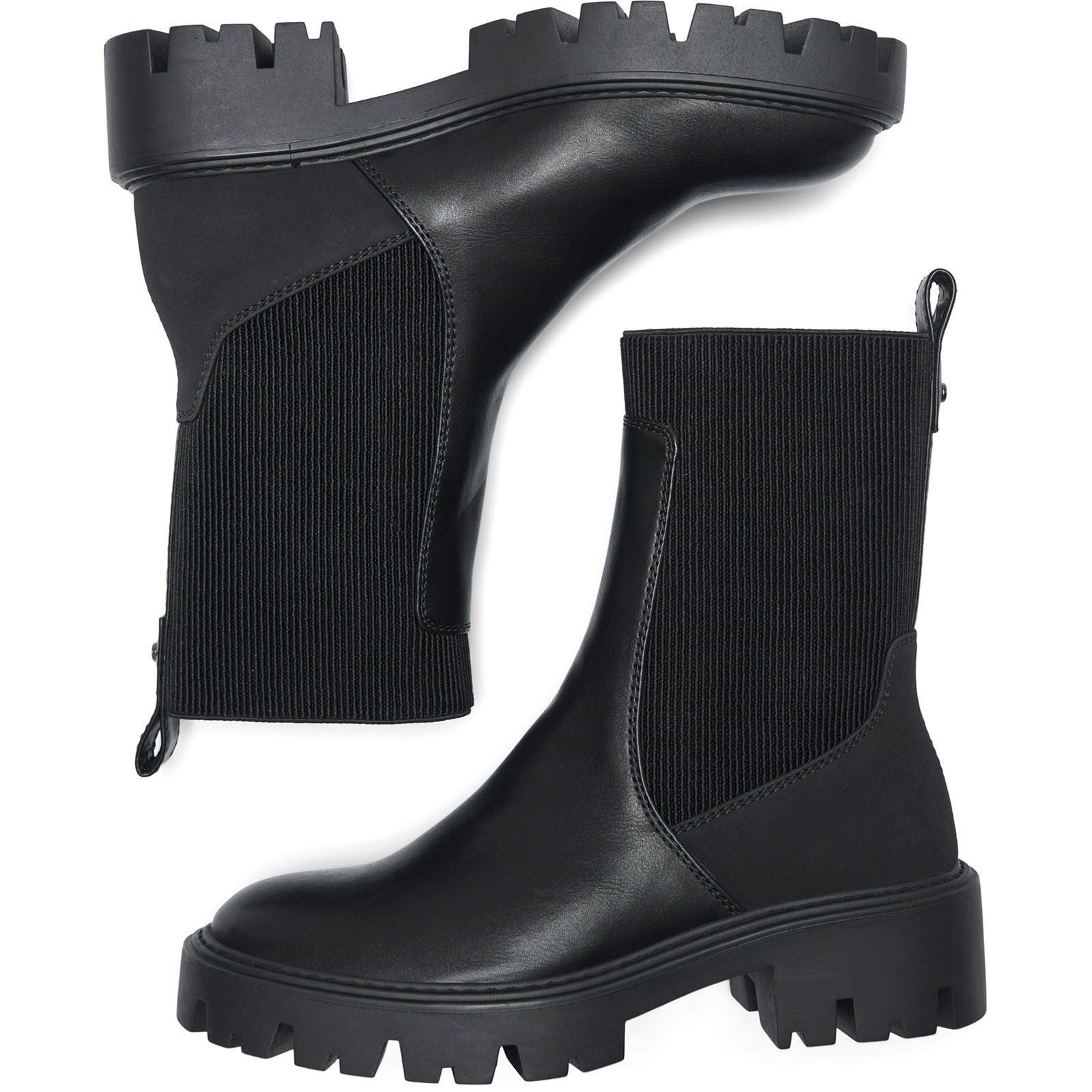 ONLY BETTY-7 Polyester Mischung Damen Schwarze Absatz Stiefeletten