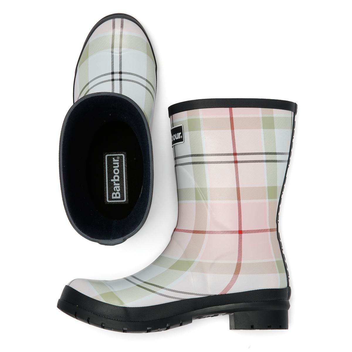 Barbour Banbury Mid Welly Gummi Damen Pink Gummistiefel
