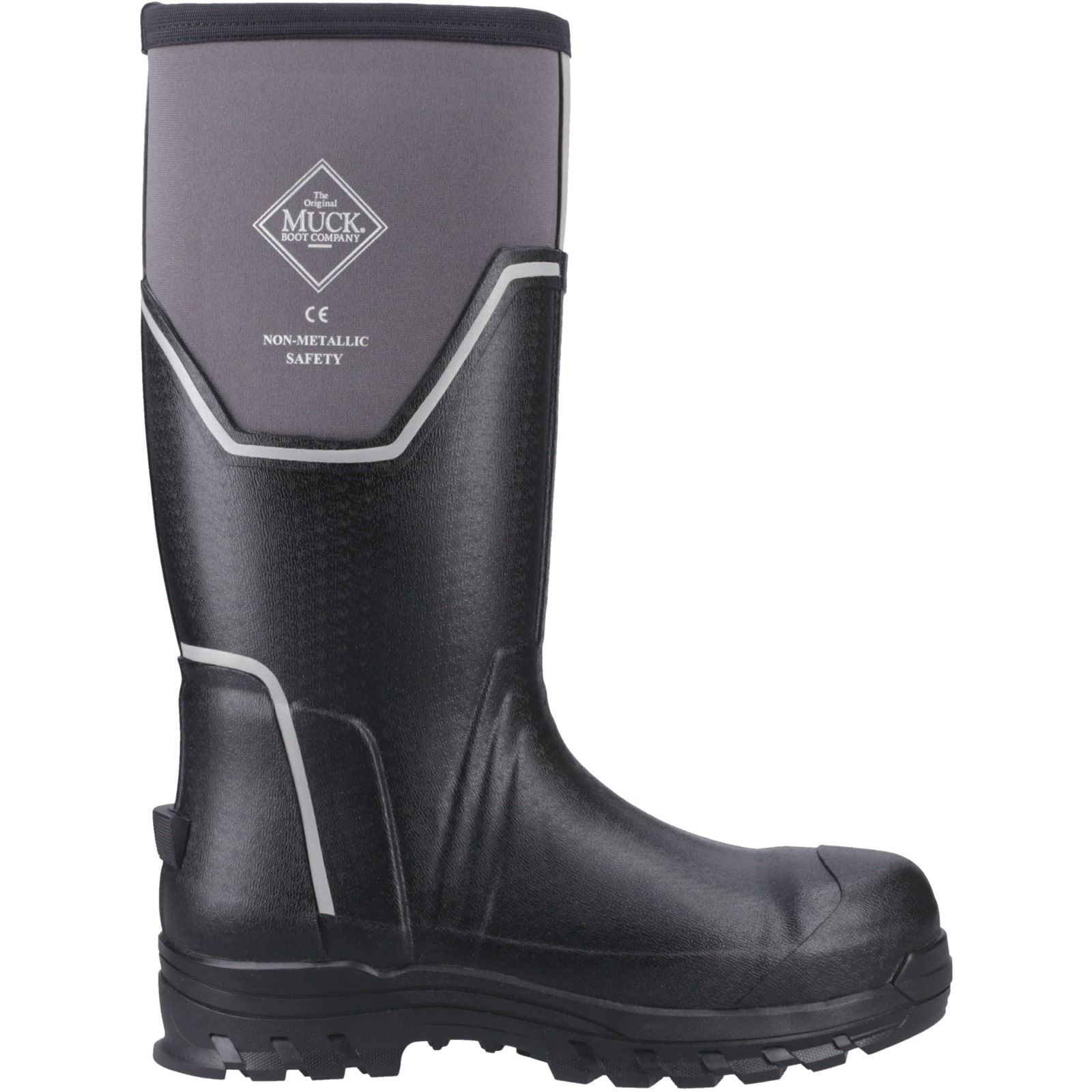 Muck Boots Grit S5 Herren Gummistiefel in Schwarz/Grau