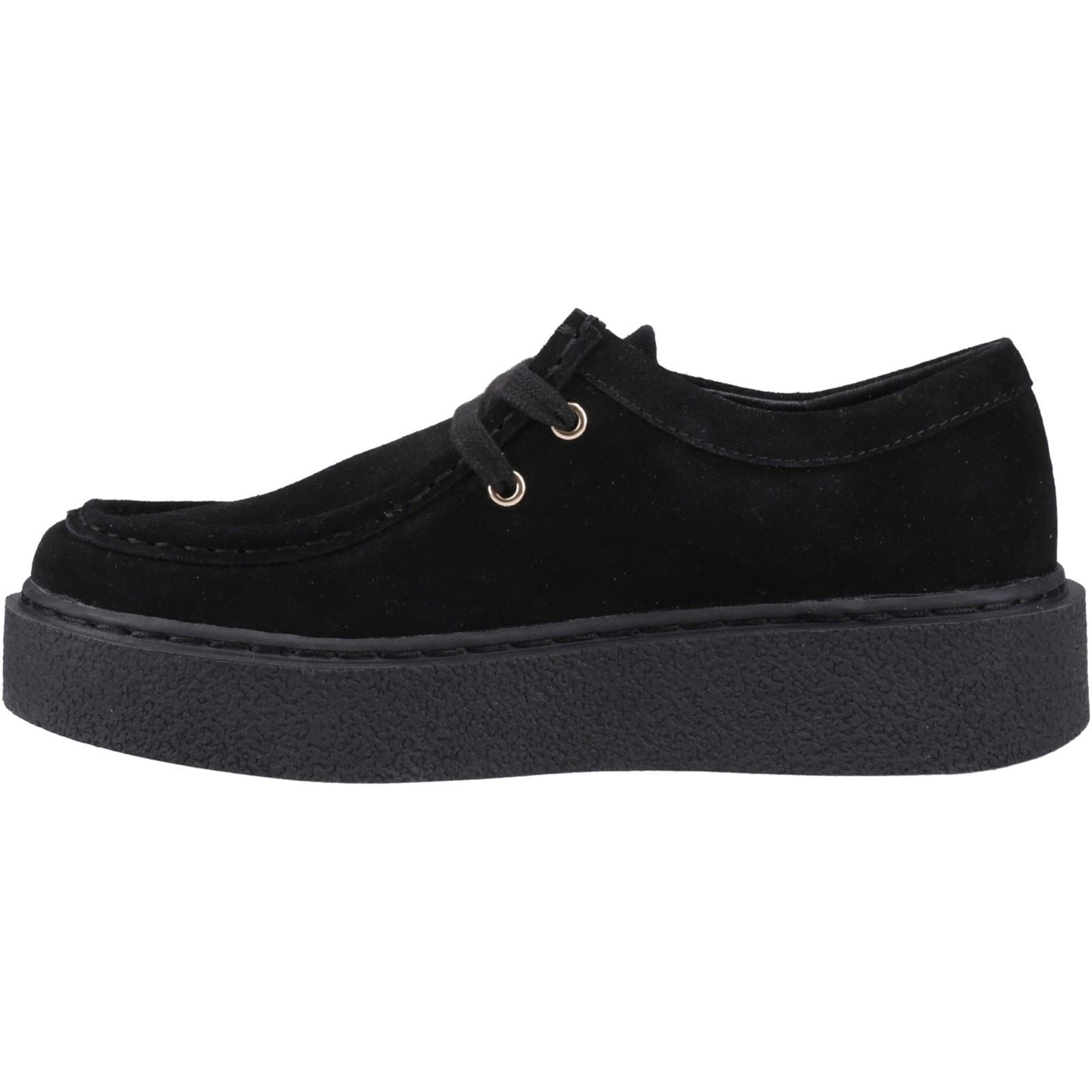Hush Puppies Bridie Suede Damen Mokassins Aus Schwarzem Leder