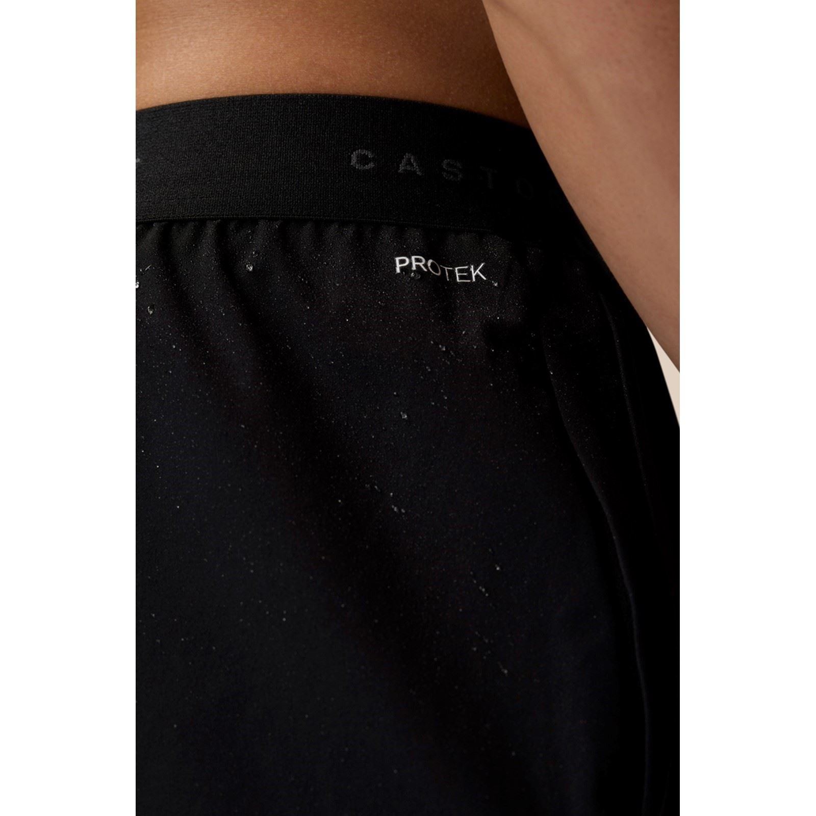 Castore Branded Elastic Shorts Polyester Herren Schwarze Gesteppten Shorts