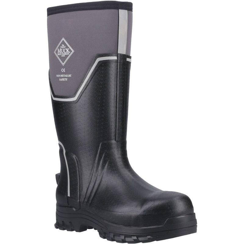 Muck Boots Grit S5 Herren Gummistiefel in Schwarz/Grau