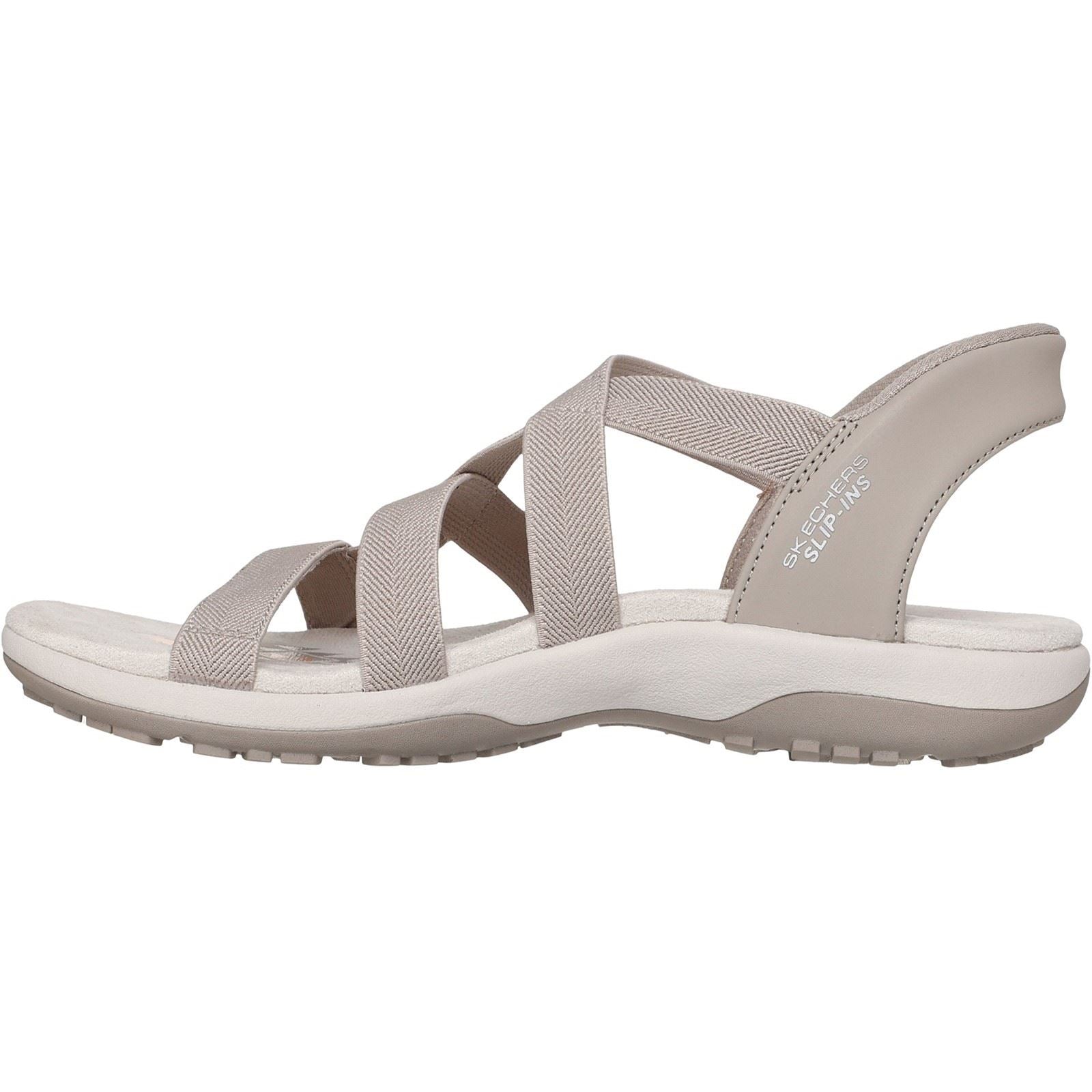 Skechers Reggae Slim - Stretch Flex Damen Taupe Sandalen