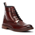 Ben Sherman Alfred Brogue Rote Herrenstiefel Aus Leder