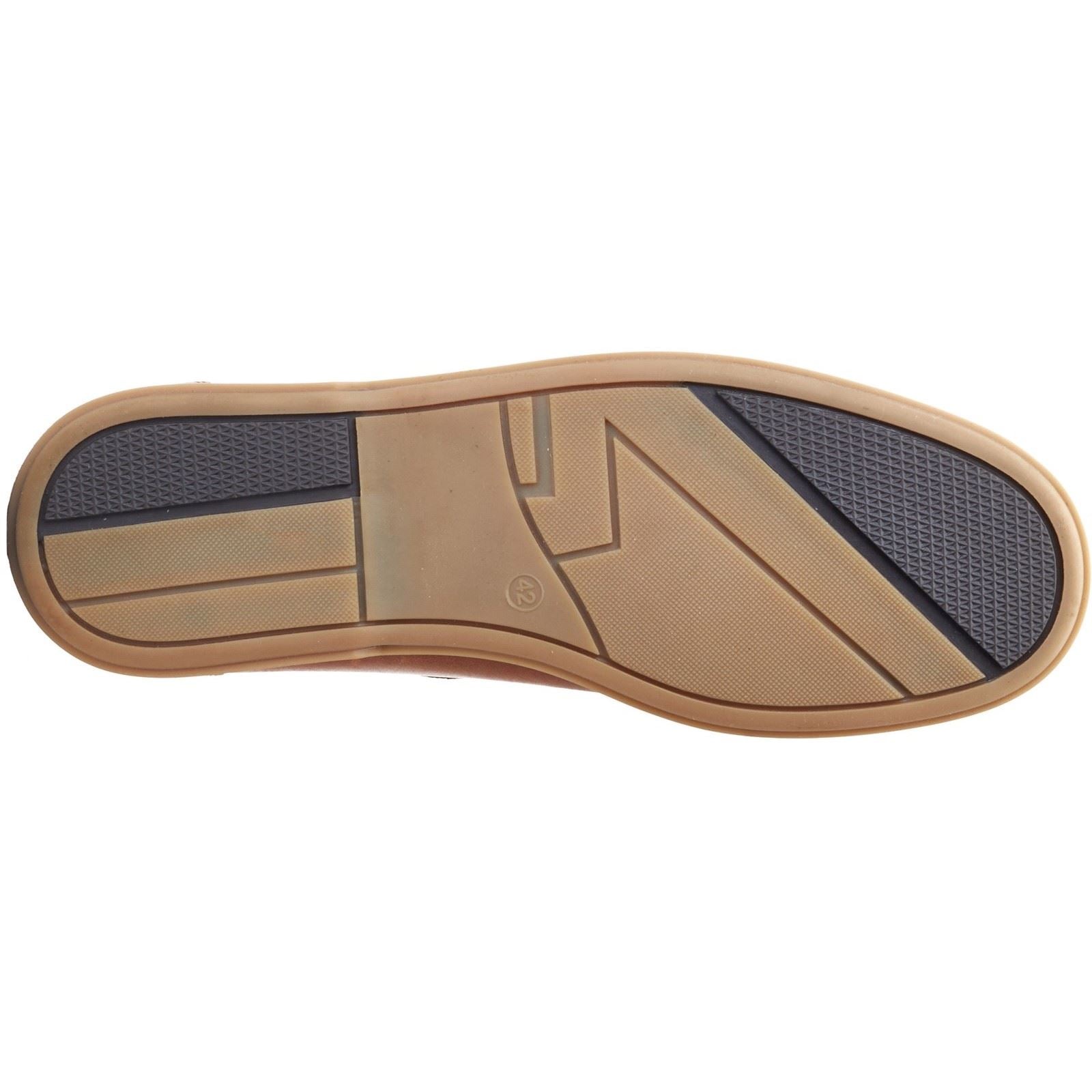 Base London Stern Herren Bootsschuhe Aus Gebranntem Tan-Leder