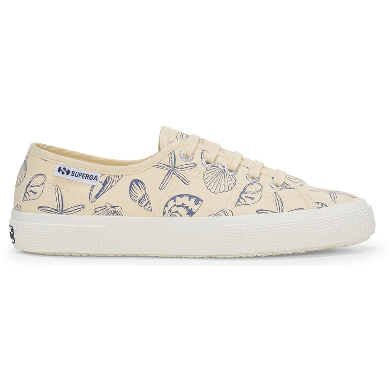 Superga 3750 Seashells Print Baumwoll-Damensneaker In Beige
