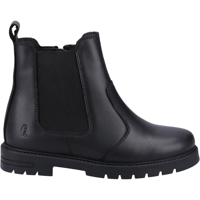 Hush Puppies Laura SNR Mädchen Schwarze Farbe Lederstiefel