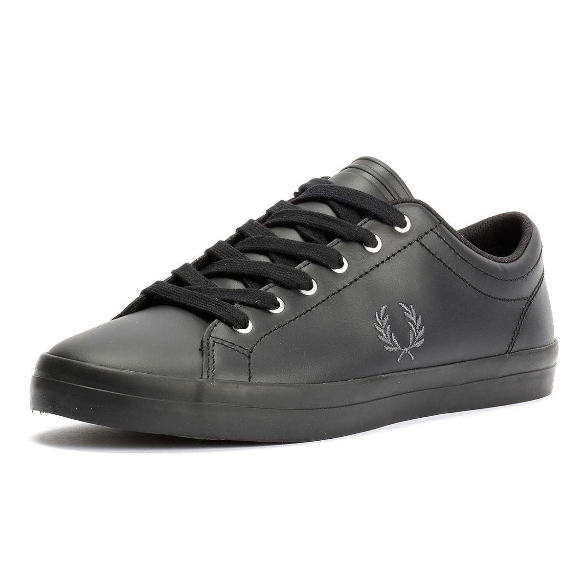 Fred Perry Baseline Leder Herren Schwarze Sneakers