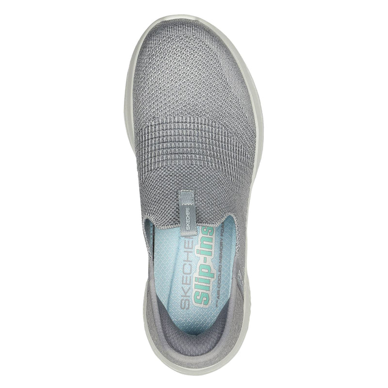 Skechers Ultra Flex 3.0 Smooth Step Textile Damen Sneaker In Hellgrau