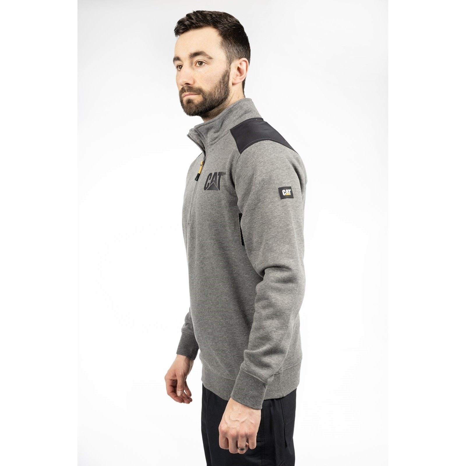 Caterpillar Essential 1/4 Zip Polyester Herren Grau Sweatshirt