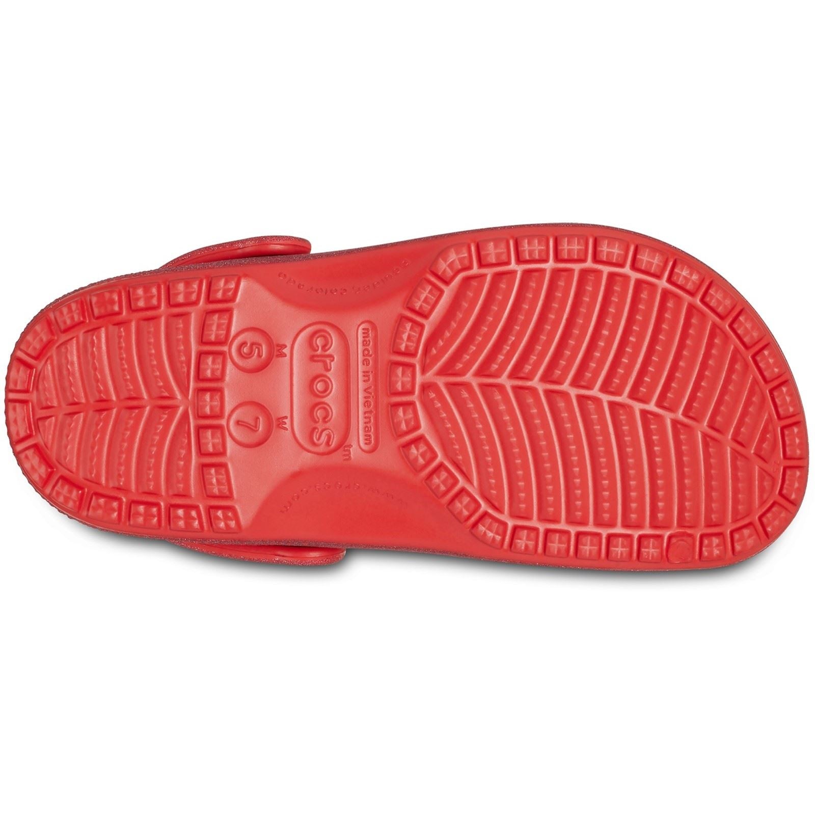 Crocs Classic Glitter Thermoplastische Kirschrote Clogs