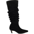 Dune Saunders Leder Damen Schwarze Farbe Absätze Knielange Stiefel