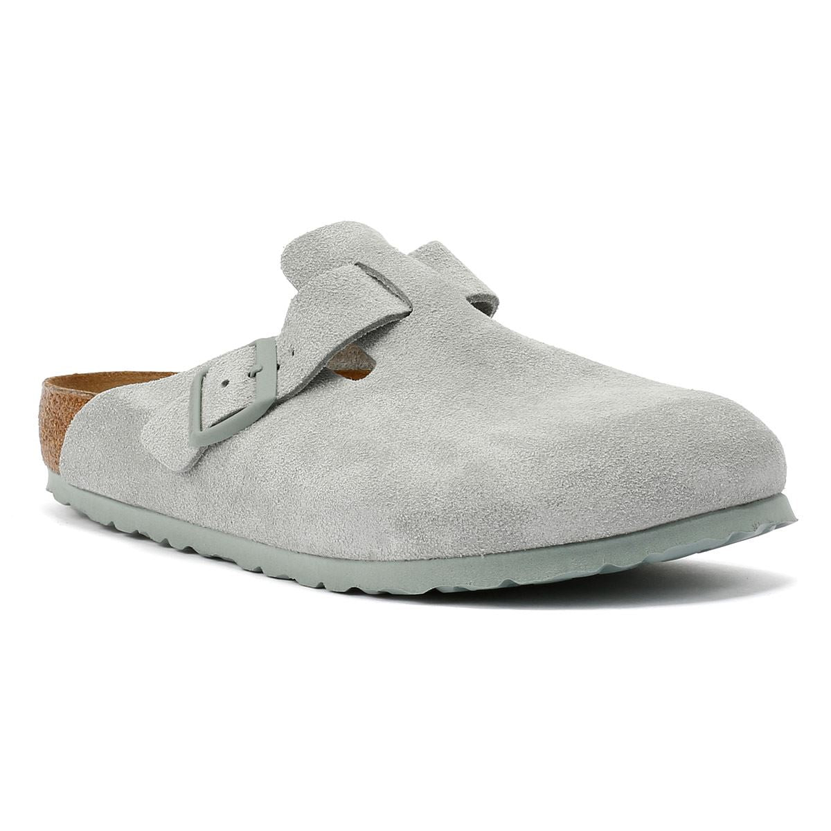 Birkenstock Boston Suede Graue Clogs