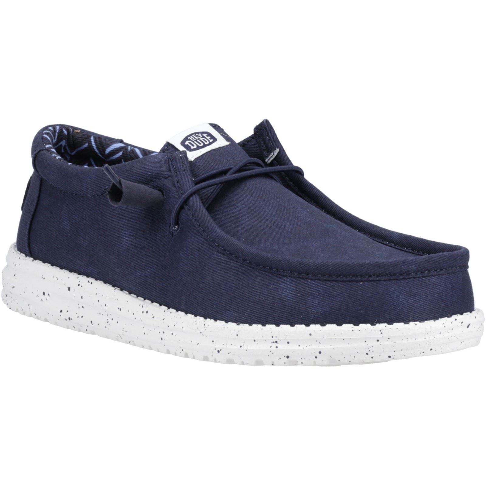 HEYDUDE Wally Canvas 100% Baumwolle Herren Dunkleblaue Bootsschuhe