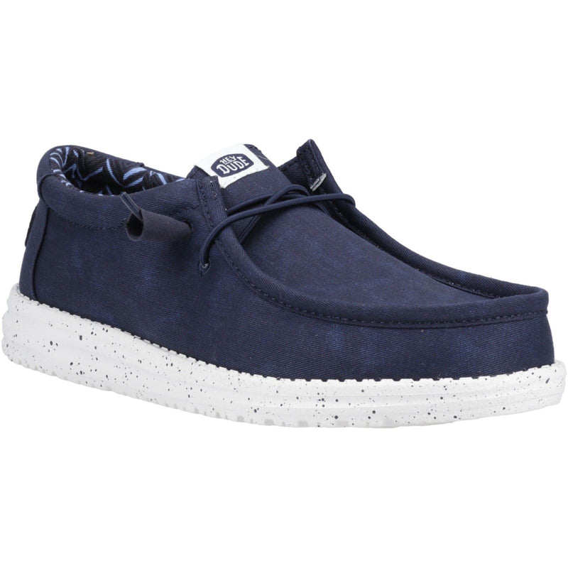 HEYDUDE Wally Canvas 100% Baumwolle Herren Dunkleblaue Bootsschuhe