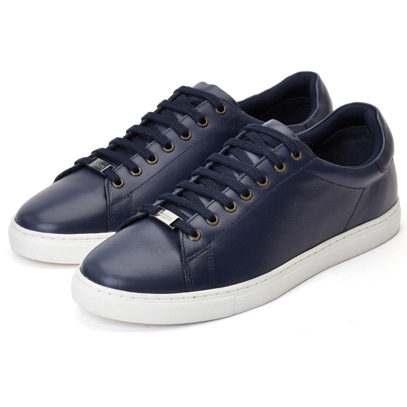Base London Tucker Herren Sneaker Aus Leder In Marineblau