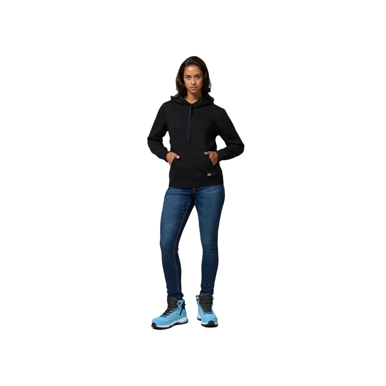 Hard Yakka Gladiator Baumwolle Damen Schwarz Kapuzenpullover