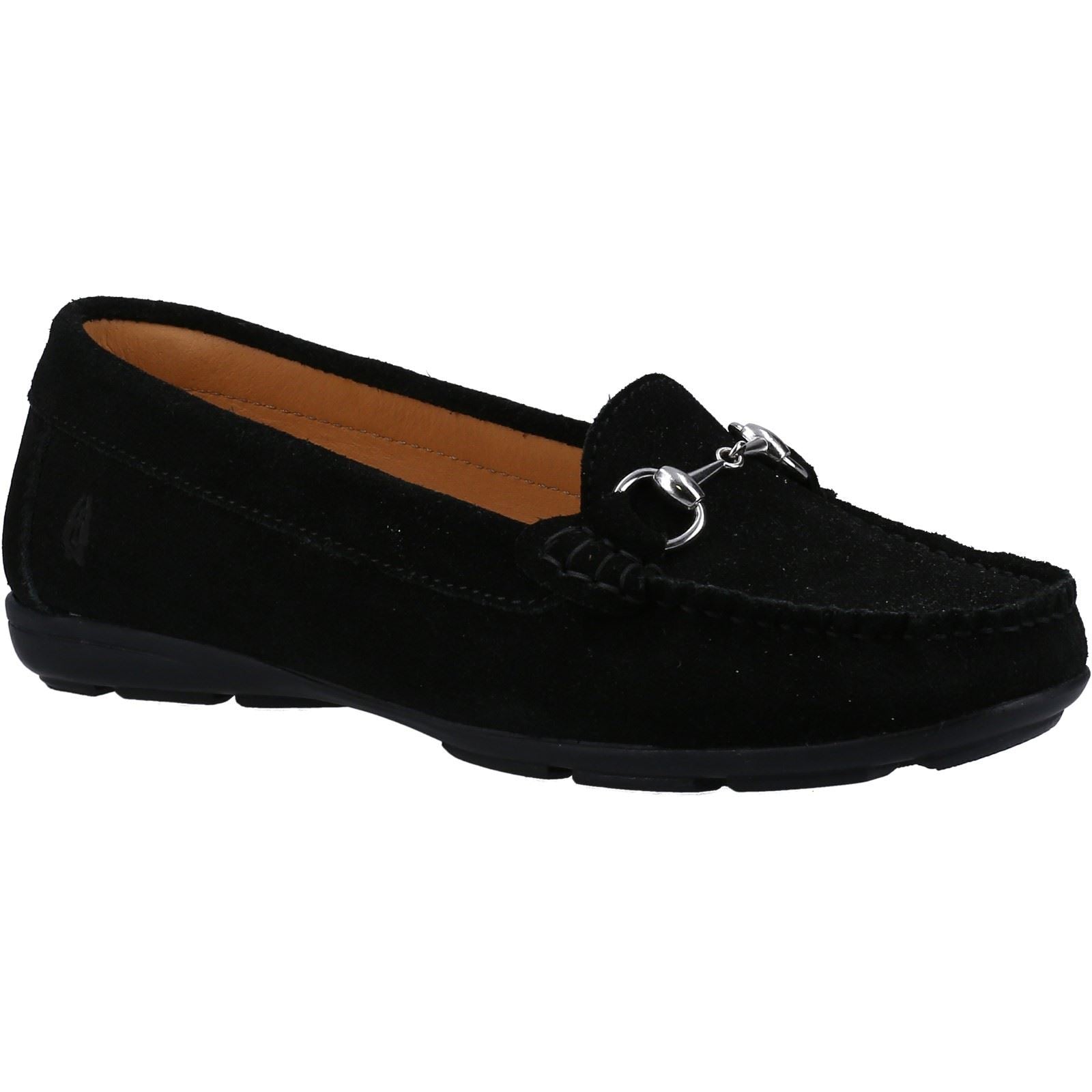 Hush Puppies Molly Snaffle Wildleder Damen Schwarze Loafer