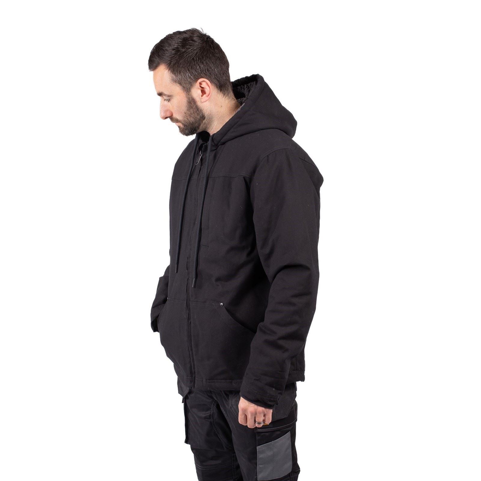 Caterpillar Hooded Sherpa Lined Herren Schwarze Farbe Fleecejacke