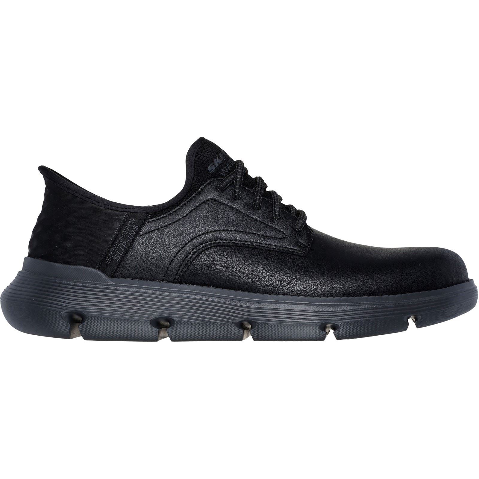 Skechers Garza Carlyn Schwarze Farbe Herren-Schnürschuhe Aus Leder