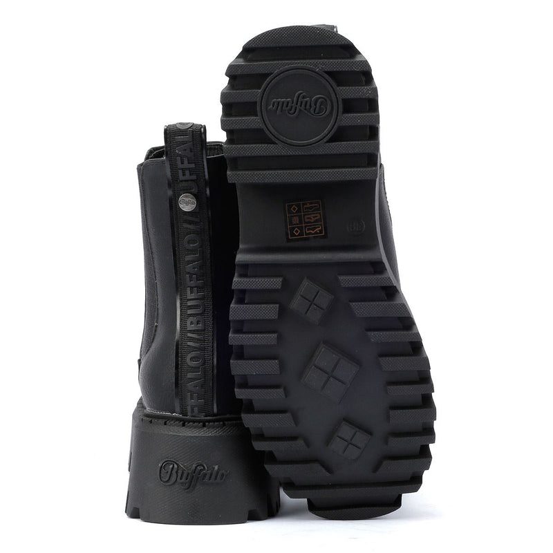 Buffalo Aspen Chelsea Damenlederstiefel In Schwarz
