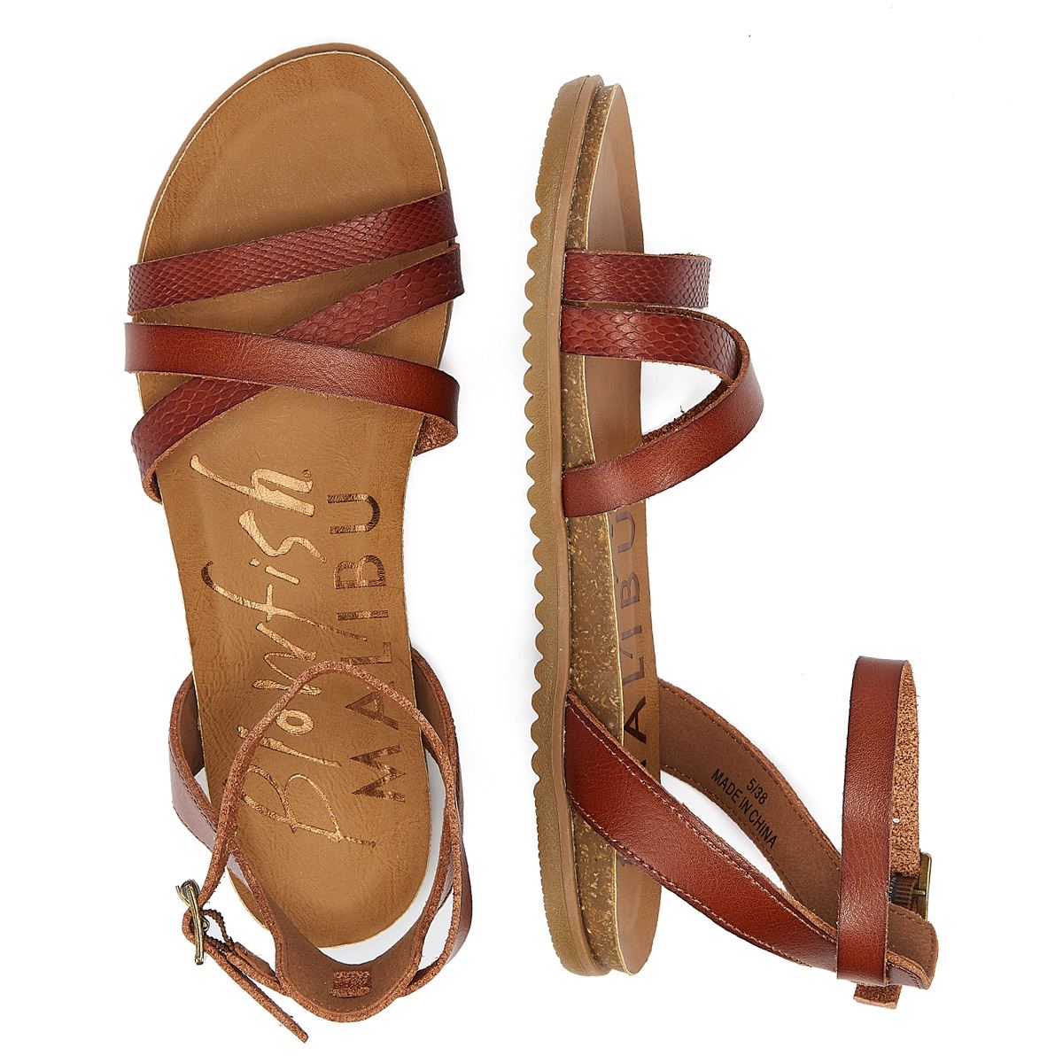 Blowfish Malibu Maylie Holz Dyecut Damen Sandale Braun
