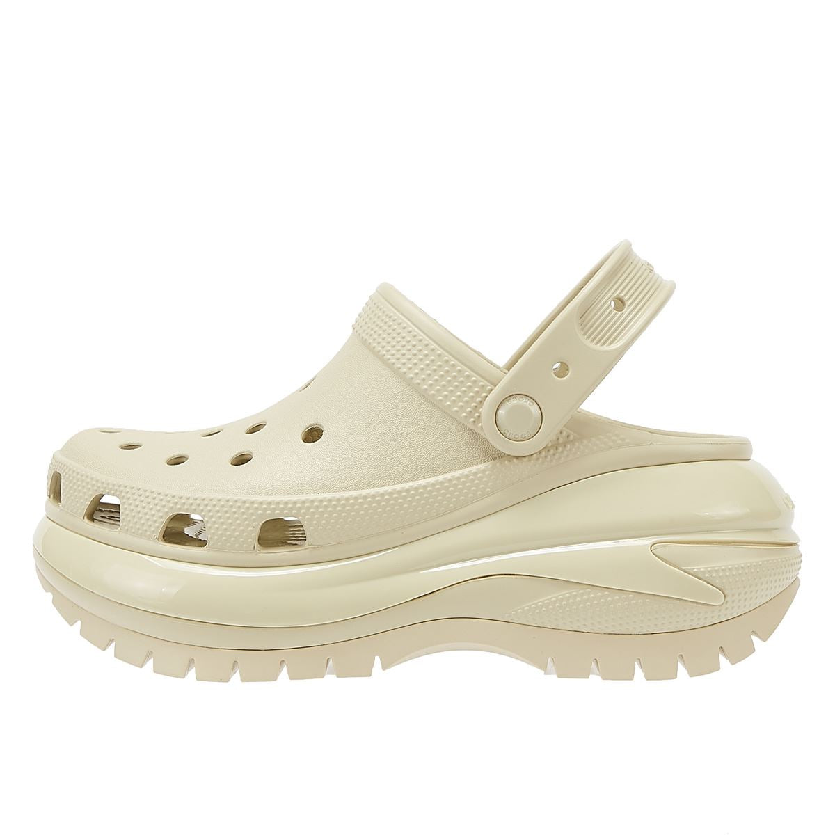 Crocs Klassische Mega Crush Clog Bone Damen Sandalen In Beige