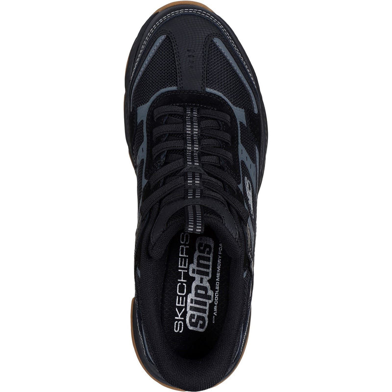 Skechers Vigor AT Leder Herren Schwarze Wanderschuhe