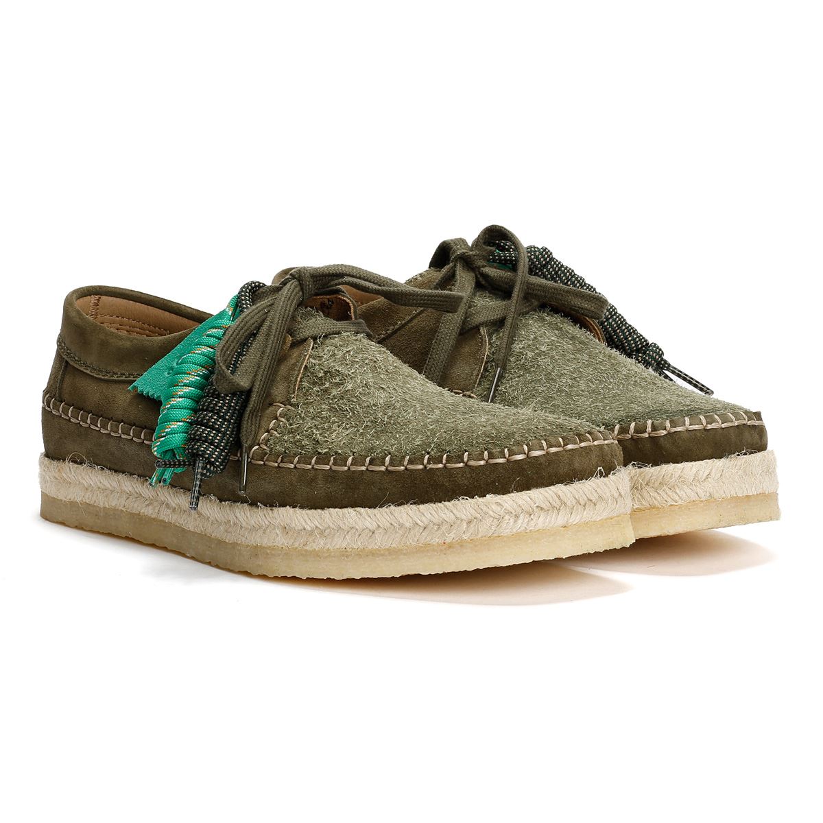 Pompeii X Clarks Weaver Herren Wildleder Schnürschuhe In Grün