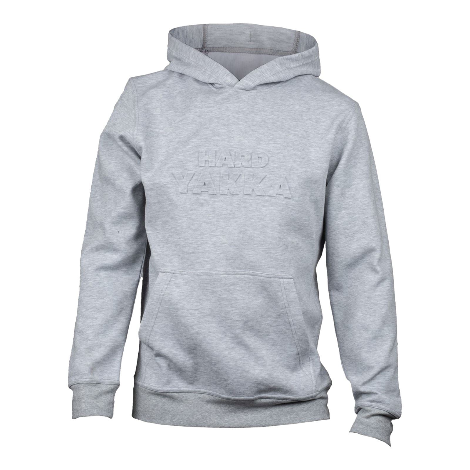 Hard Yakka Embossed Pullover Baumwoll Herren Graues Kapuzensweatshirt
